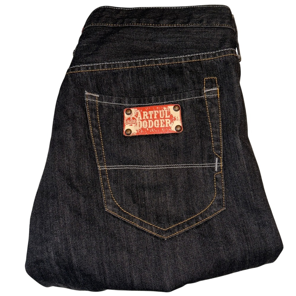 Artful Dodger Men's Blue Denim Baggy Jeans 38x34 Dark‎ Wash Stylish Urban